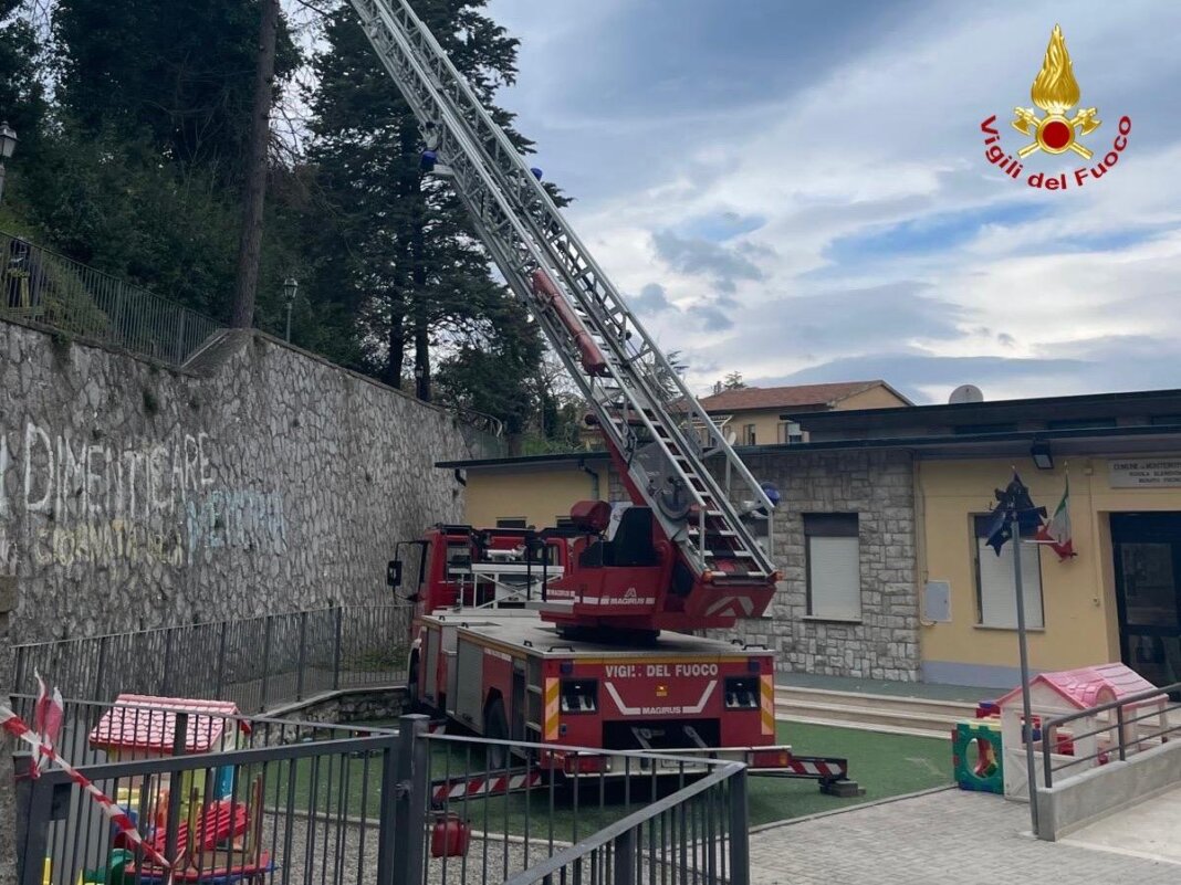 Monterotondo Marittimo, evacuata una scuola materna per il pericolo della caduta di due alberi
